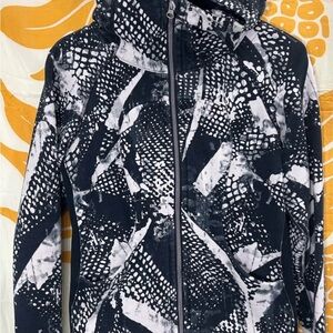 Lululemon scuba hoodie III in Black and White Static Mist Pattern Zip-Up Jacket